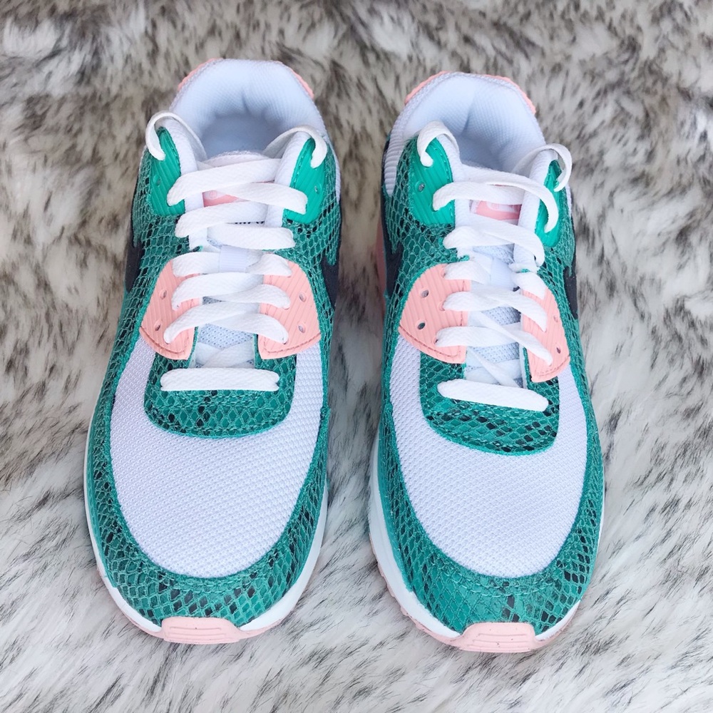 Nike Air Max 90 GS MBD Washed Teal Snakeskin Sneaker Kids 5.5Y Women’s 7 - Picture 4 of 10